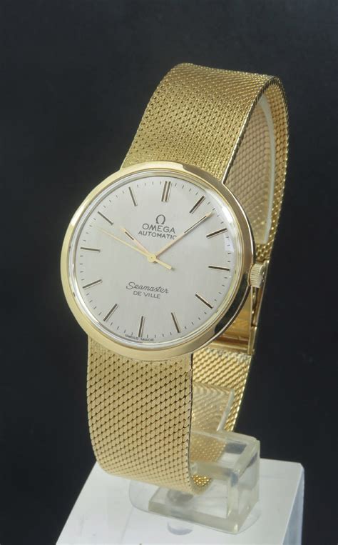 omega gold watch mens|omega 18k solid gold watches.